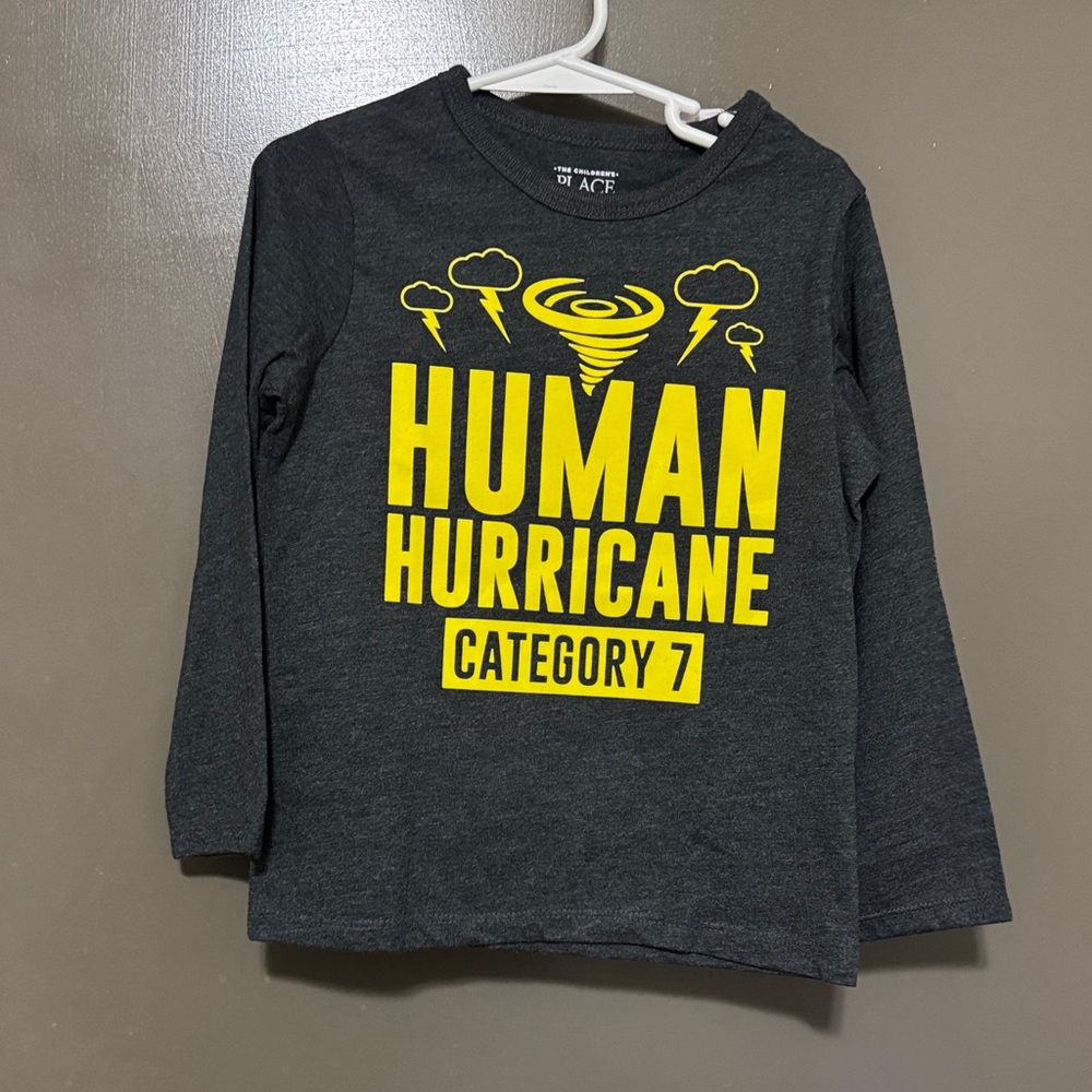 The Children's Place Dark Gray Long Sleeve Tee with Bright Yellow Graphic